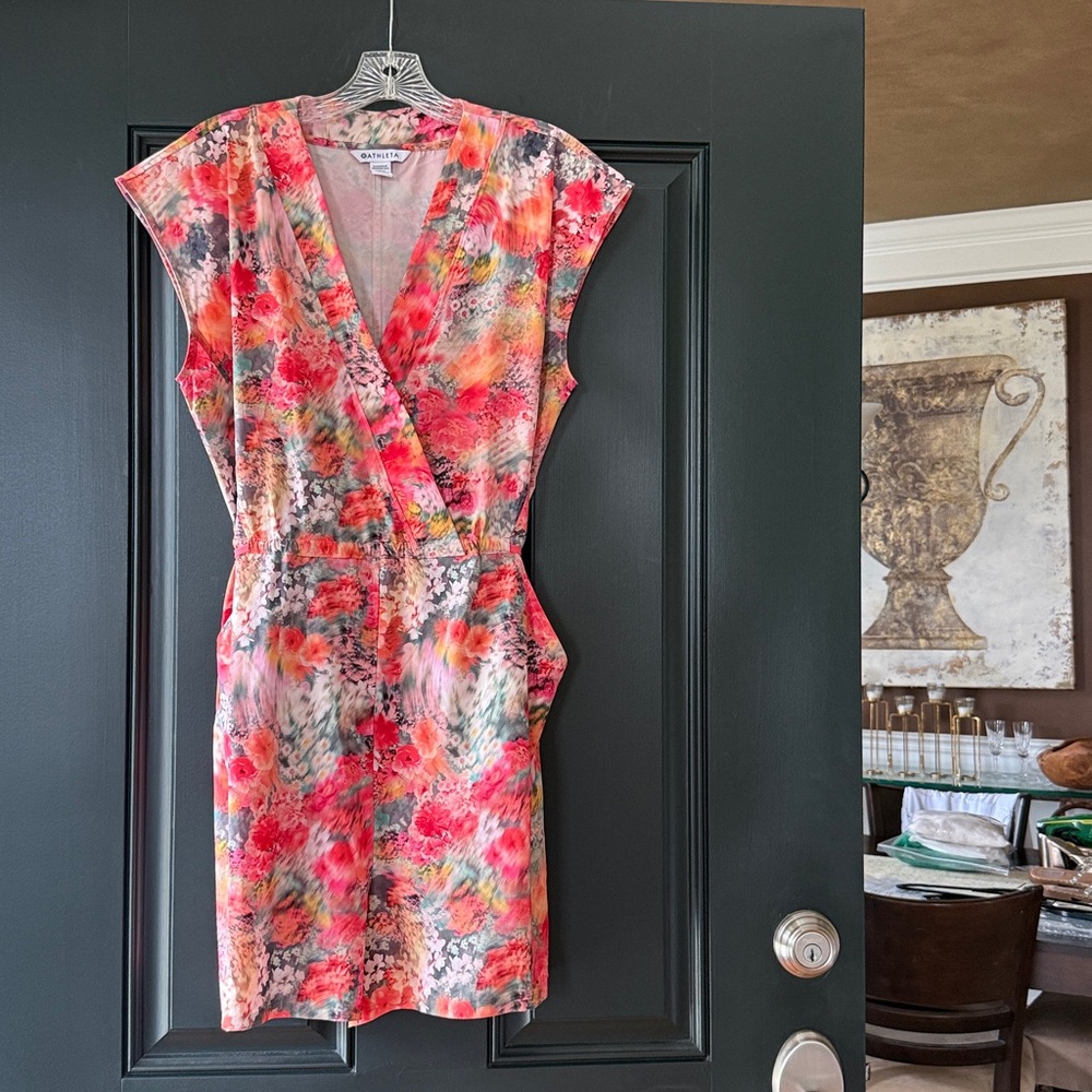 Athleta Marlow Romper in Renewed Bloom Pink Floral Print Size Medium - Picture 6 of 14